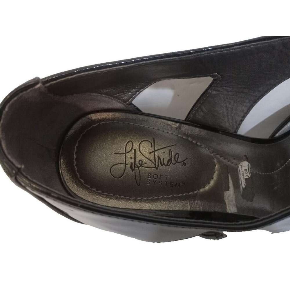Life Stride Sandal Heel Shoes Kelsey Womens 12M Black Ankle Strap Soft System - Picture 5 of 9